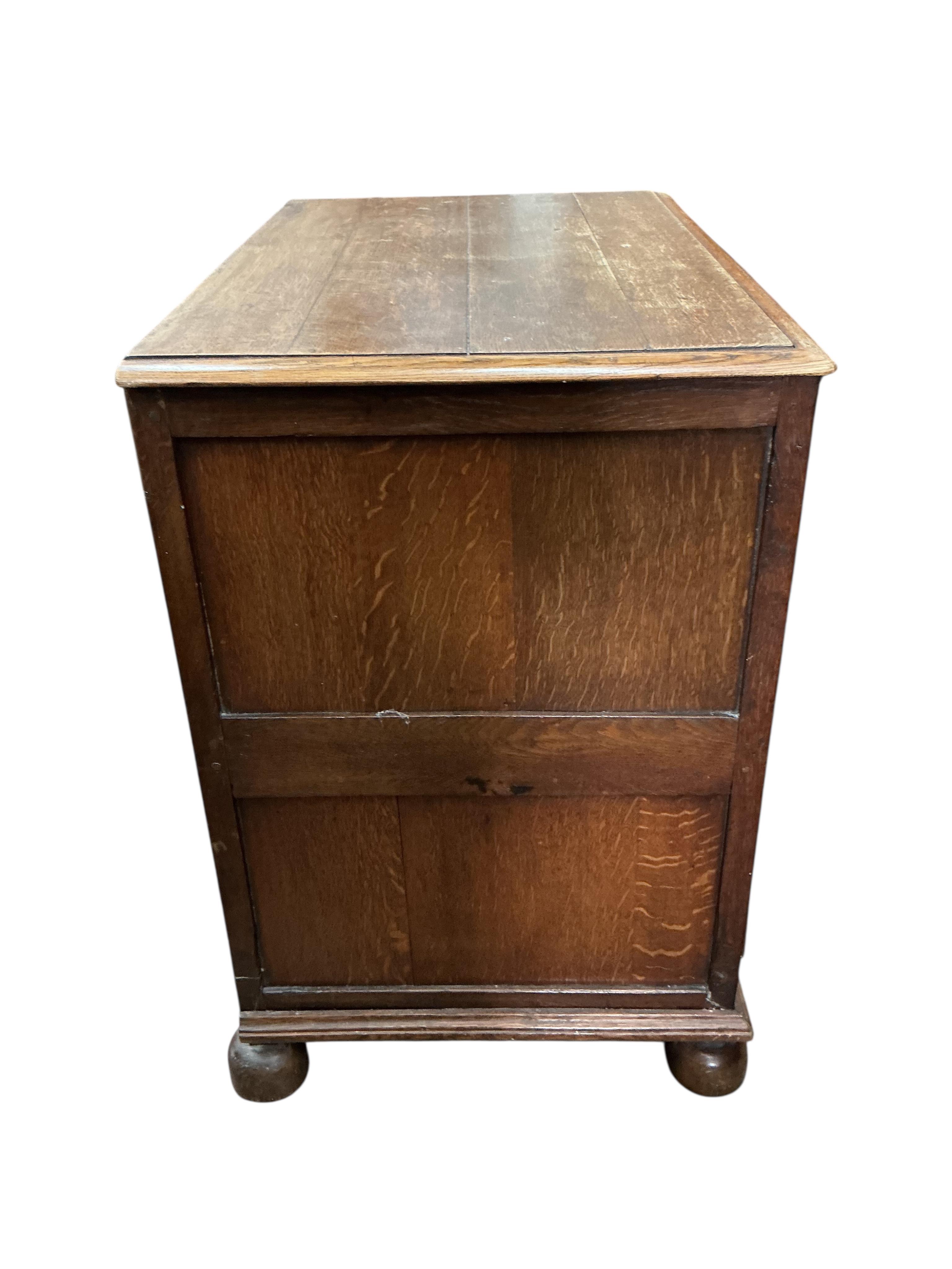 An 18th century and later oak chest of drawers, width 93cm, depth 59cm, height 90cm
